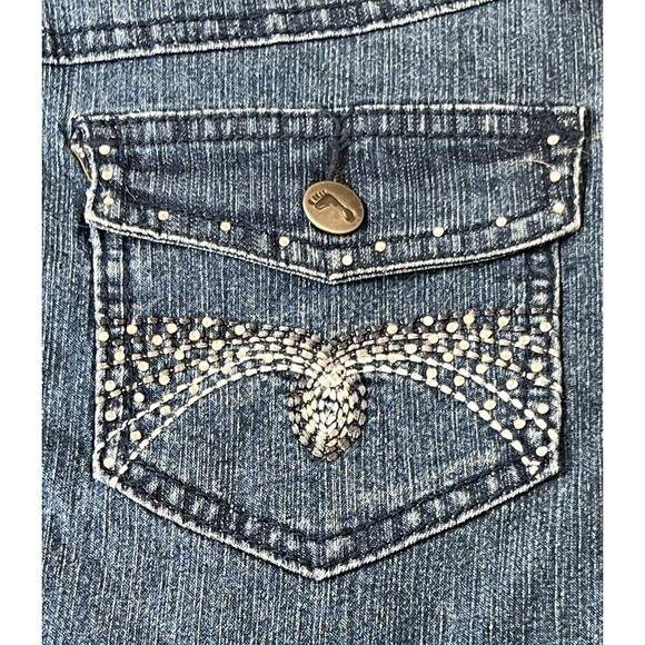 Street Jeans Girls Blue Jean Skirt Large Bling Pockets Stretch 28 x 13.5 USA - Picture 9 of 11